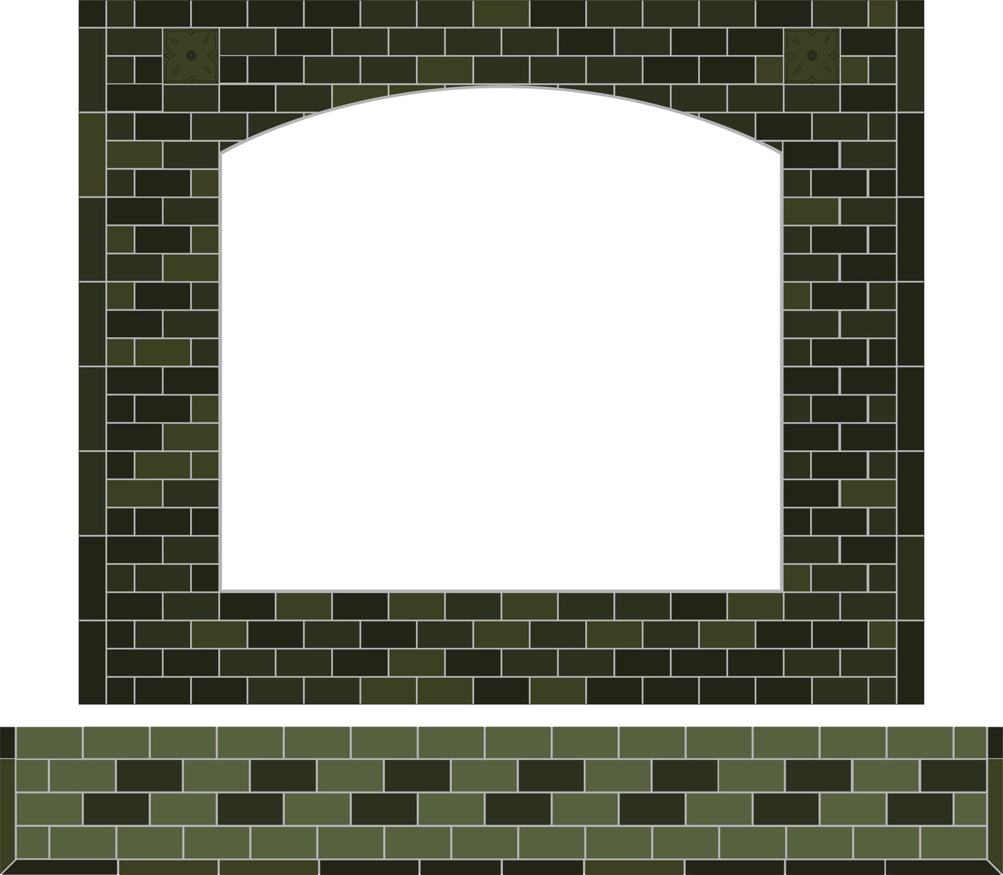 Color drawing of the Davenport fireplace design